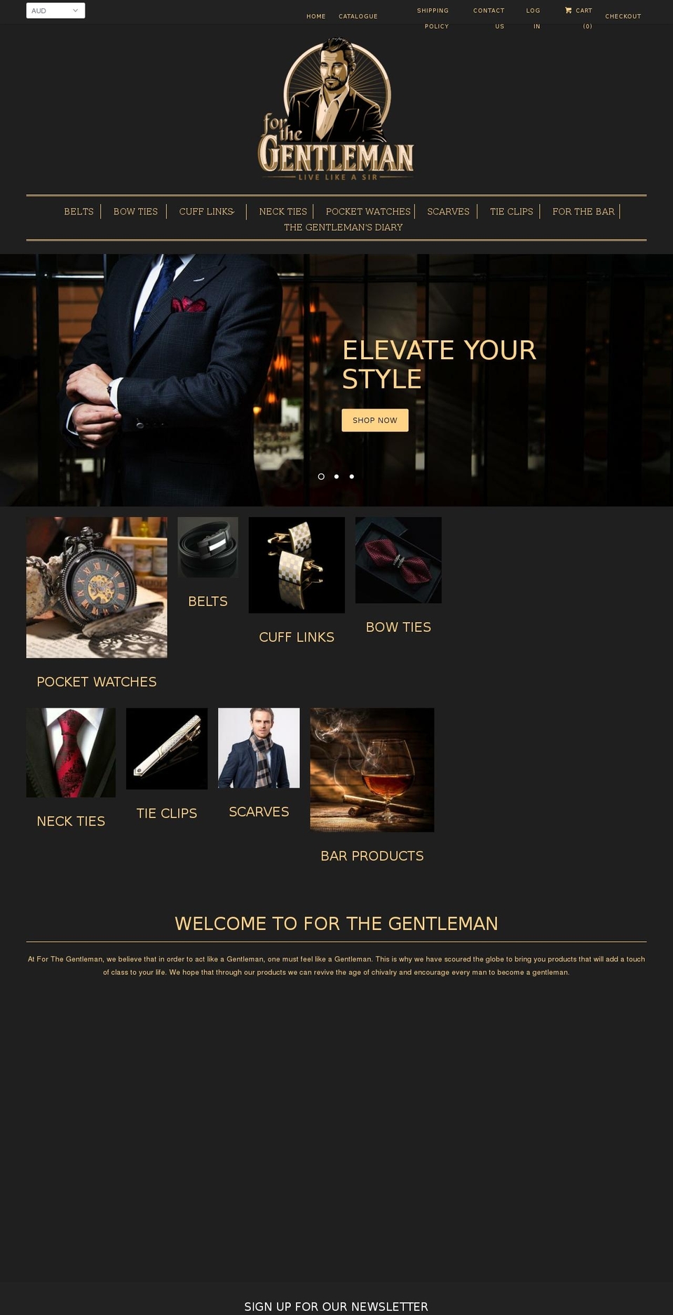 forthegentleman.com shopify website screenshot