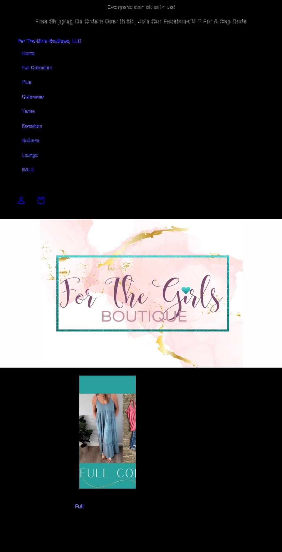 forthegirlsboutique.com shopify website screenshot