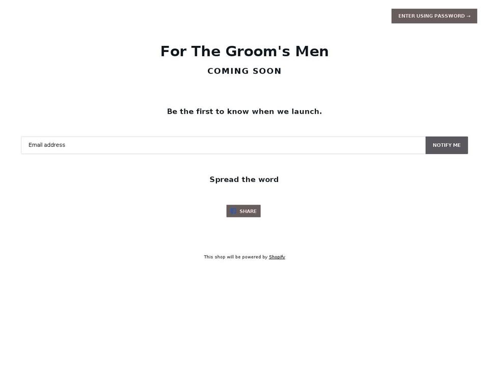 forthegroomsmen.com — Shopify storefront screenshot