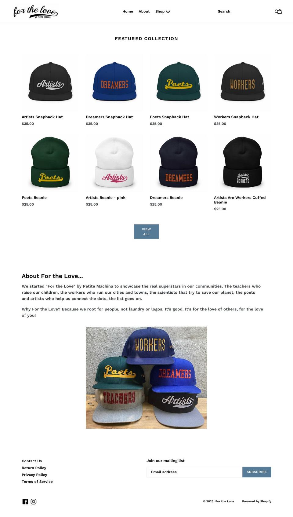 forthelove.shop shopify website screenshot