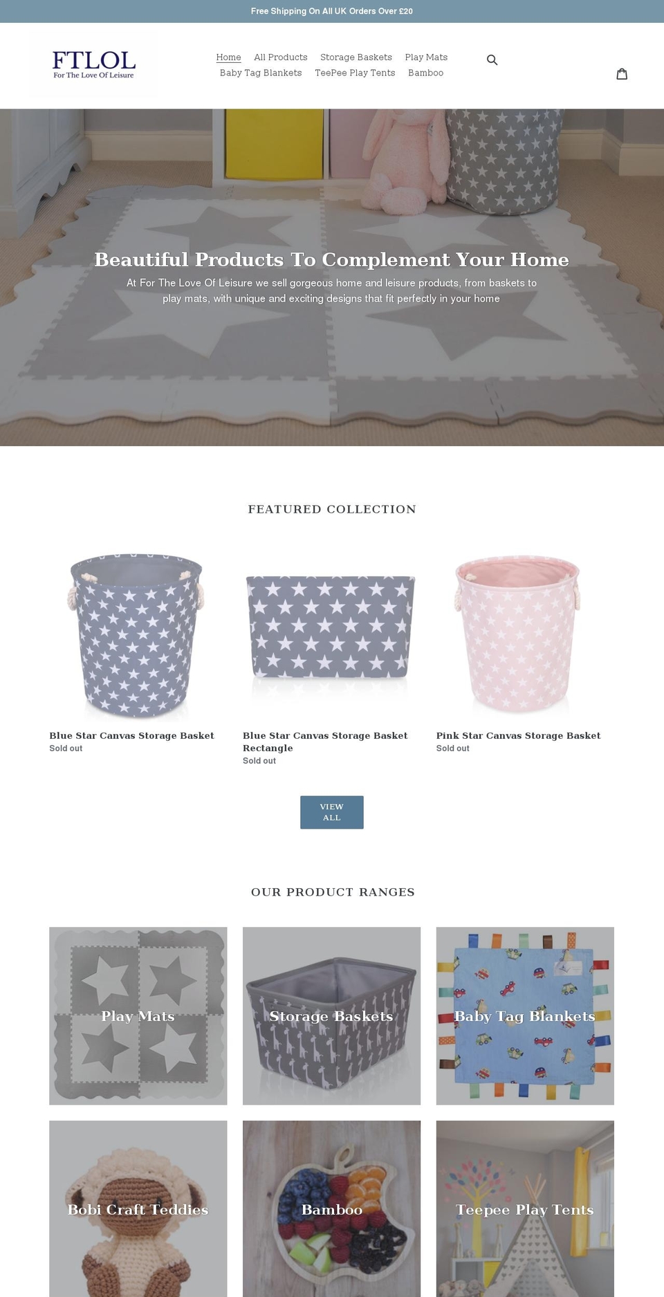 fortheloveofleisure.co.uk shopify website screenshot