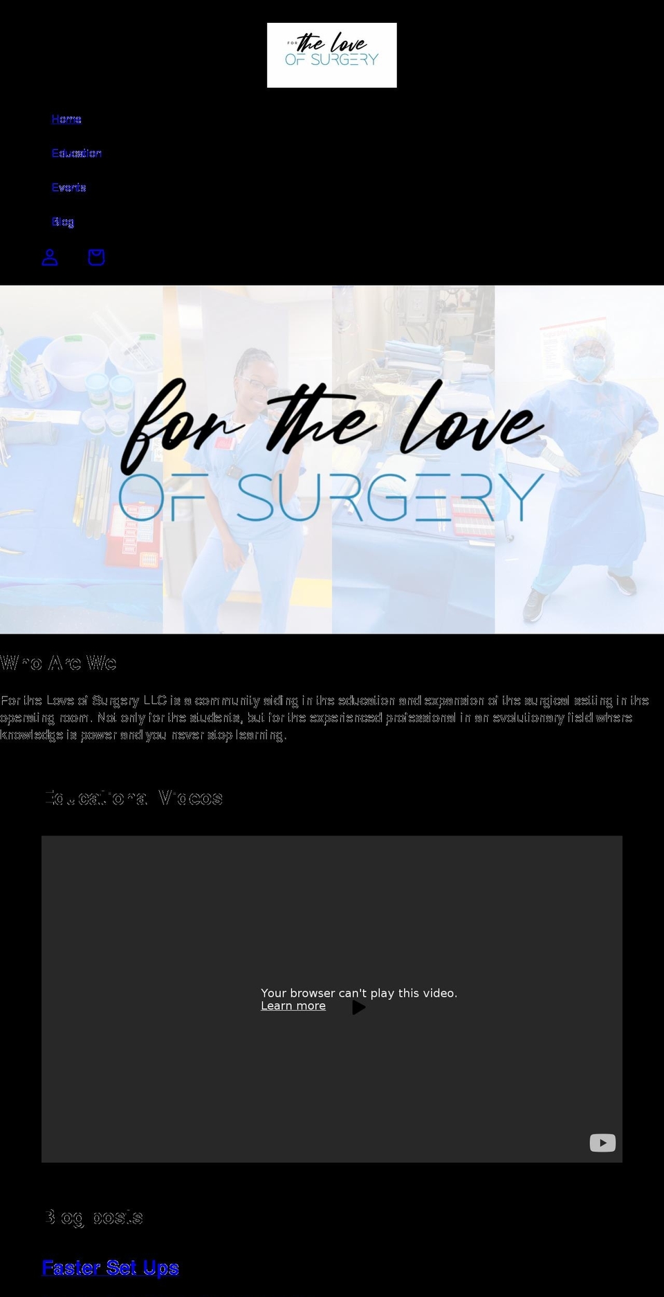 fortheloveofsurgery.com shopify website screenshot