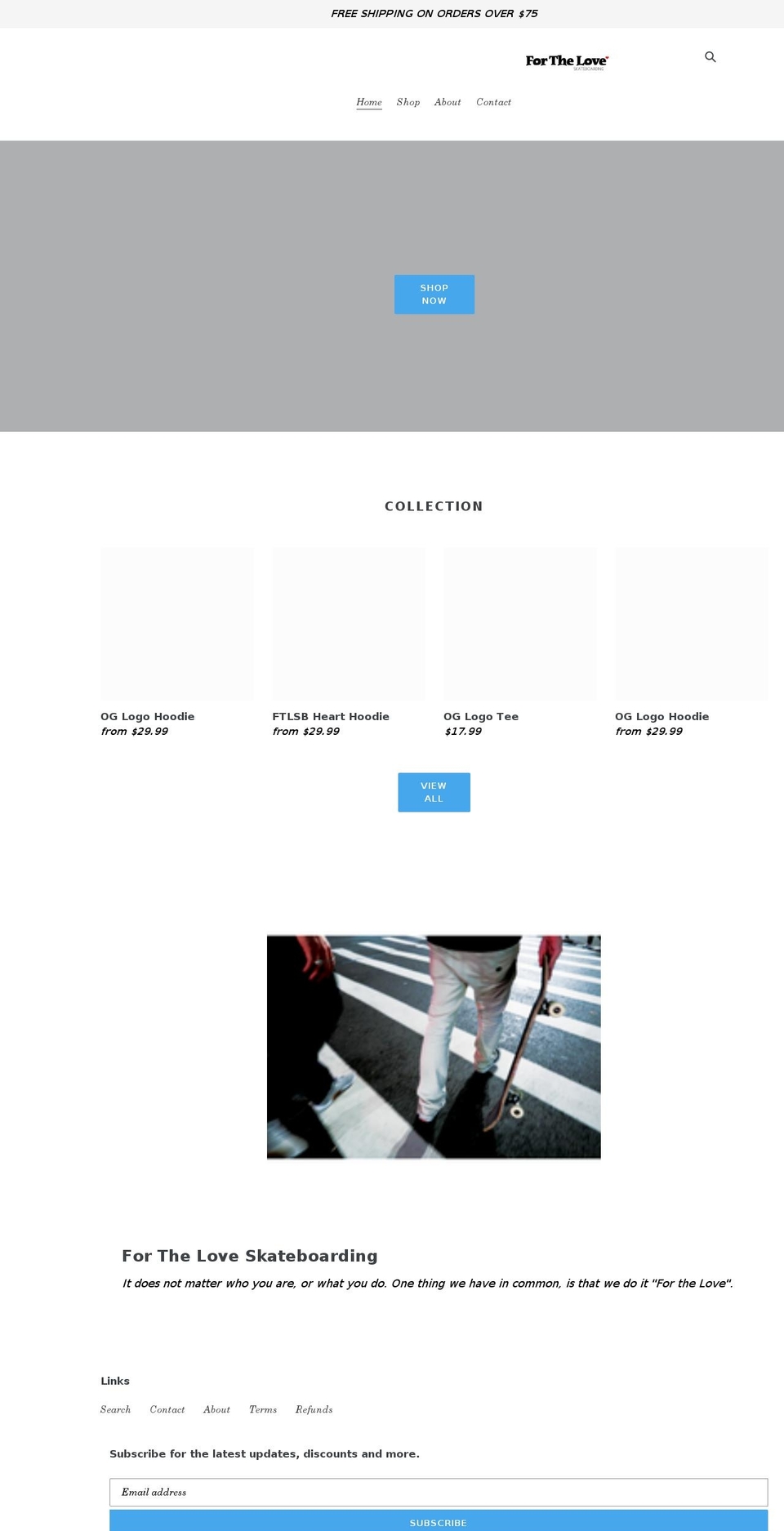 forthelovesb.com shopify website screenshot
