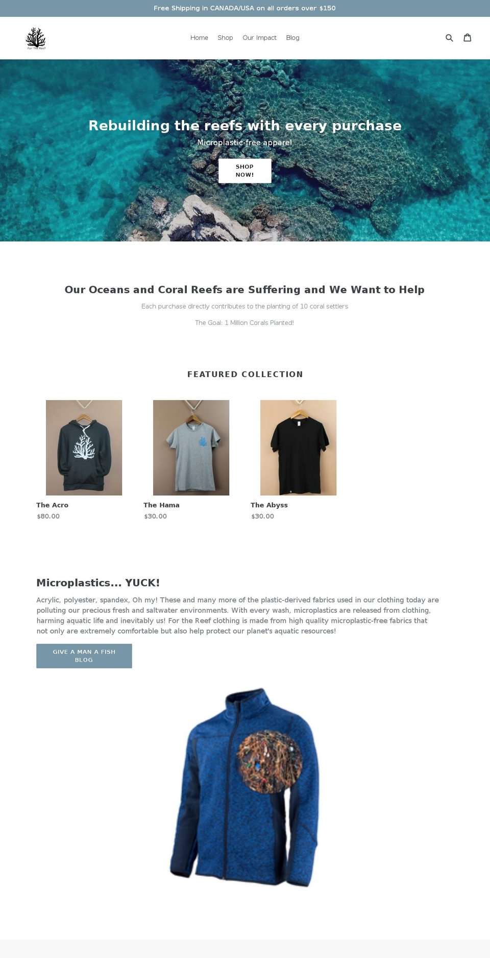 forthereef.com shopify website screenshot