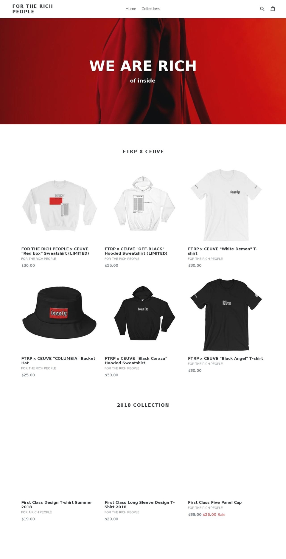 fortherichpeople.com — Shopify storefront screenshot