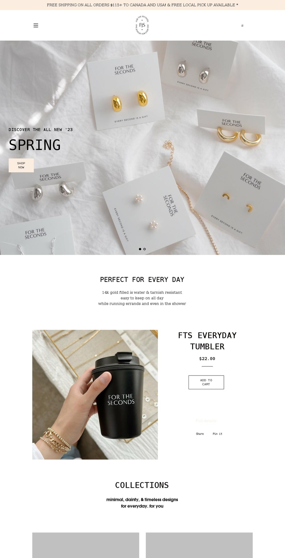 fortheseconds.com shopify website screenshot