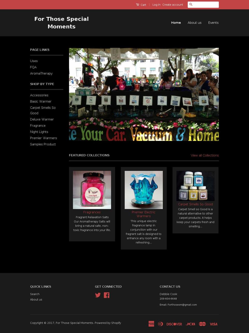 forthosespecialmoments.com shopify website screenshot