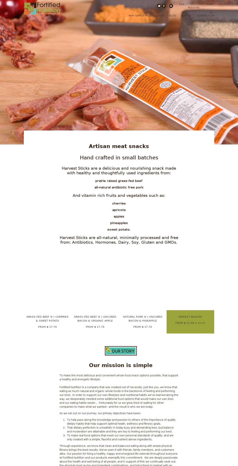 fortified-nutrition.com shopify website screenshot