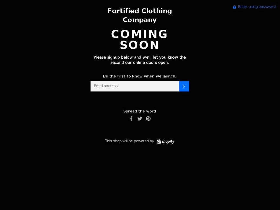 fortifiedclothingcompany.com — Shopify storefront screenshot