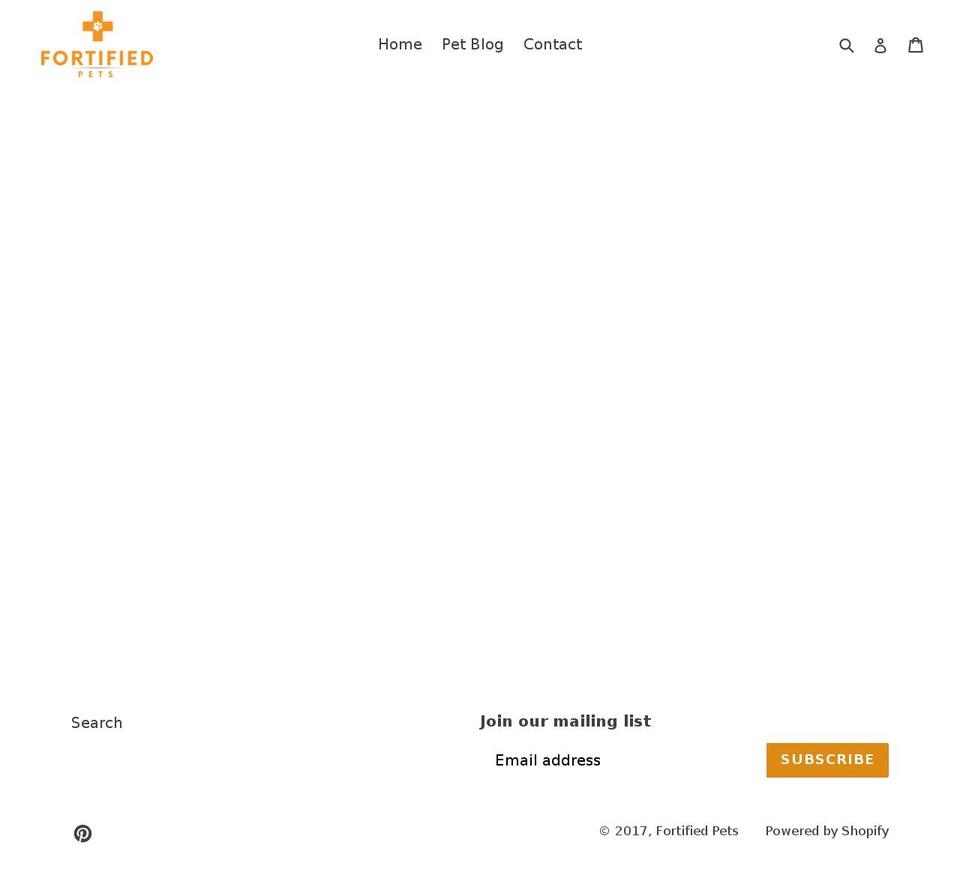 fortifiedpets.com shopify website screenshot