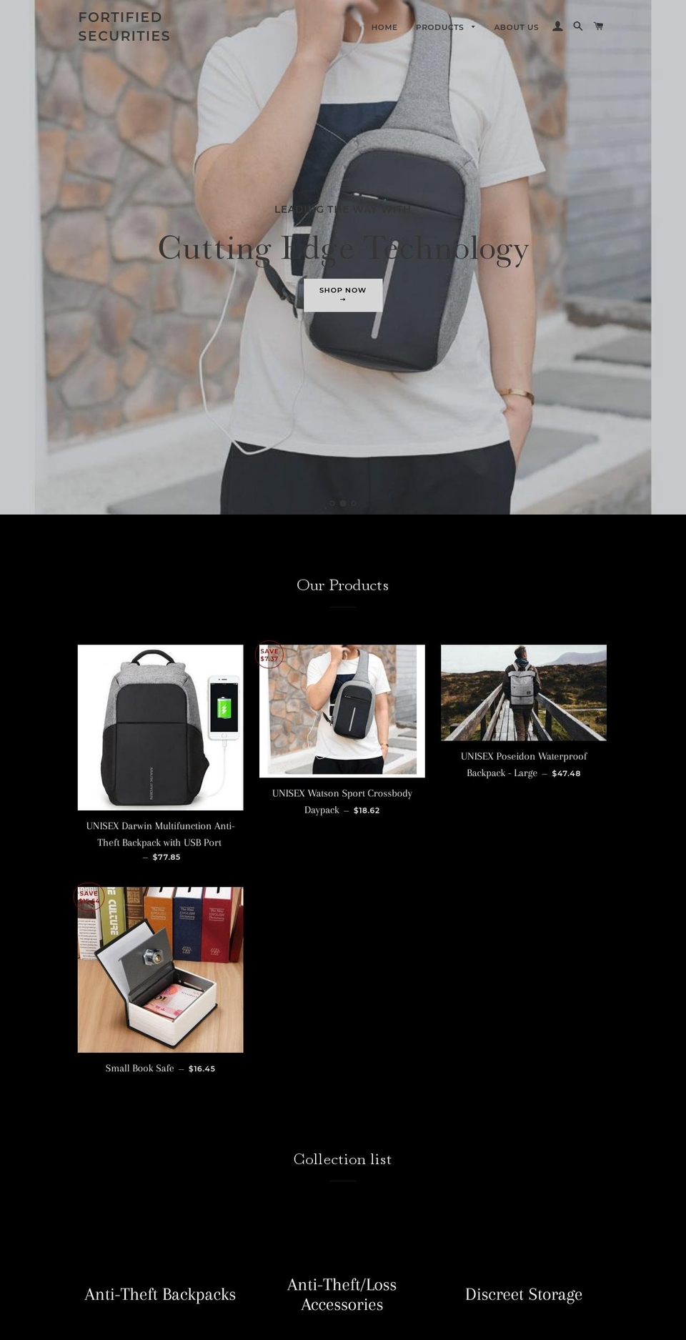 fortifiedsecurities.com — Shopify storefront screenshot