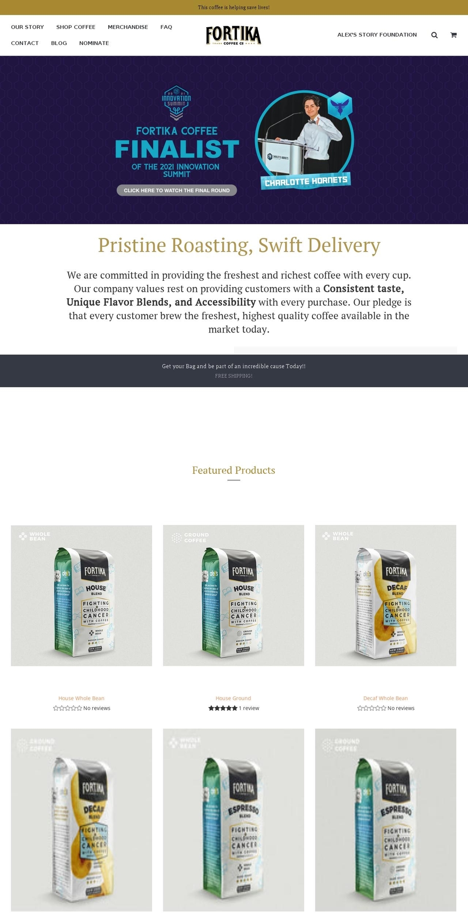 fortika.coffee shopify website screenshot