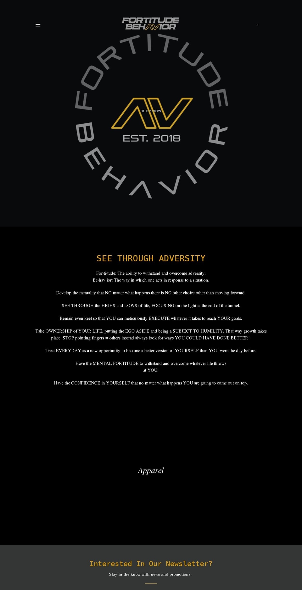 fortitudebehavior.com shopify website screenshot