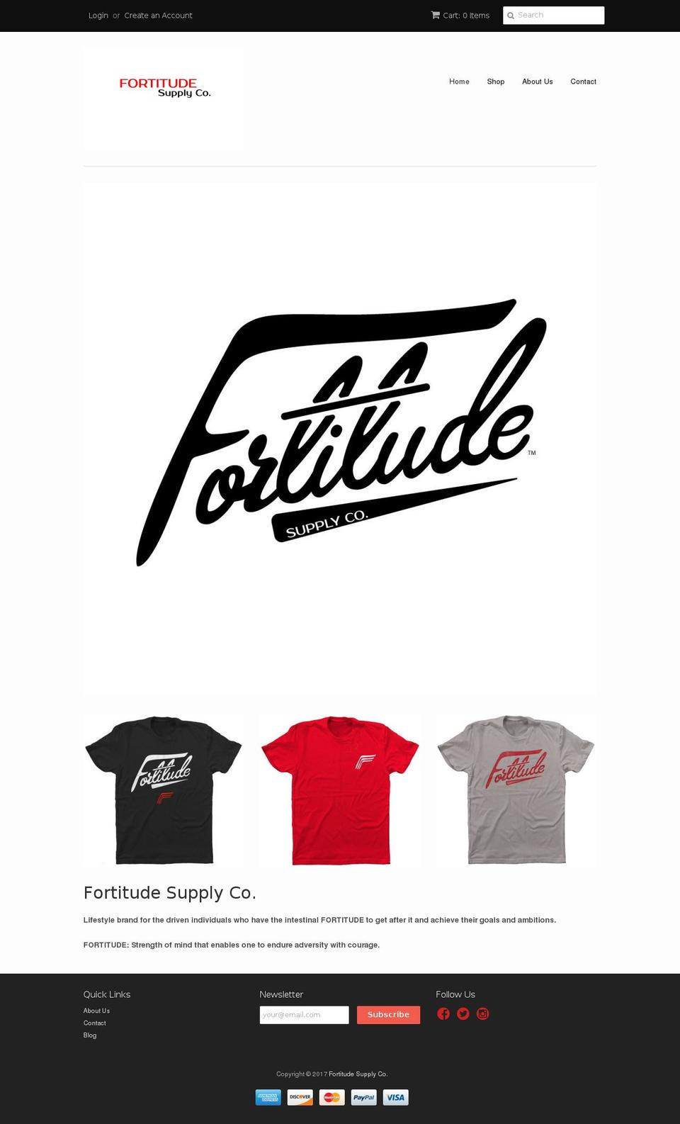 fortitudesupplyco.com shopify website screenshot