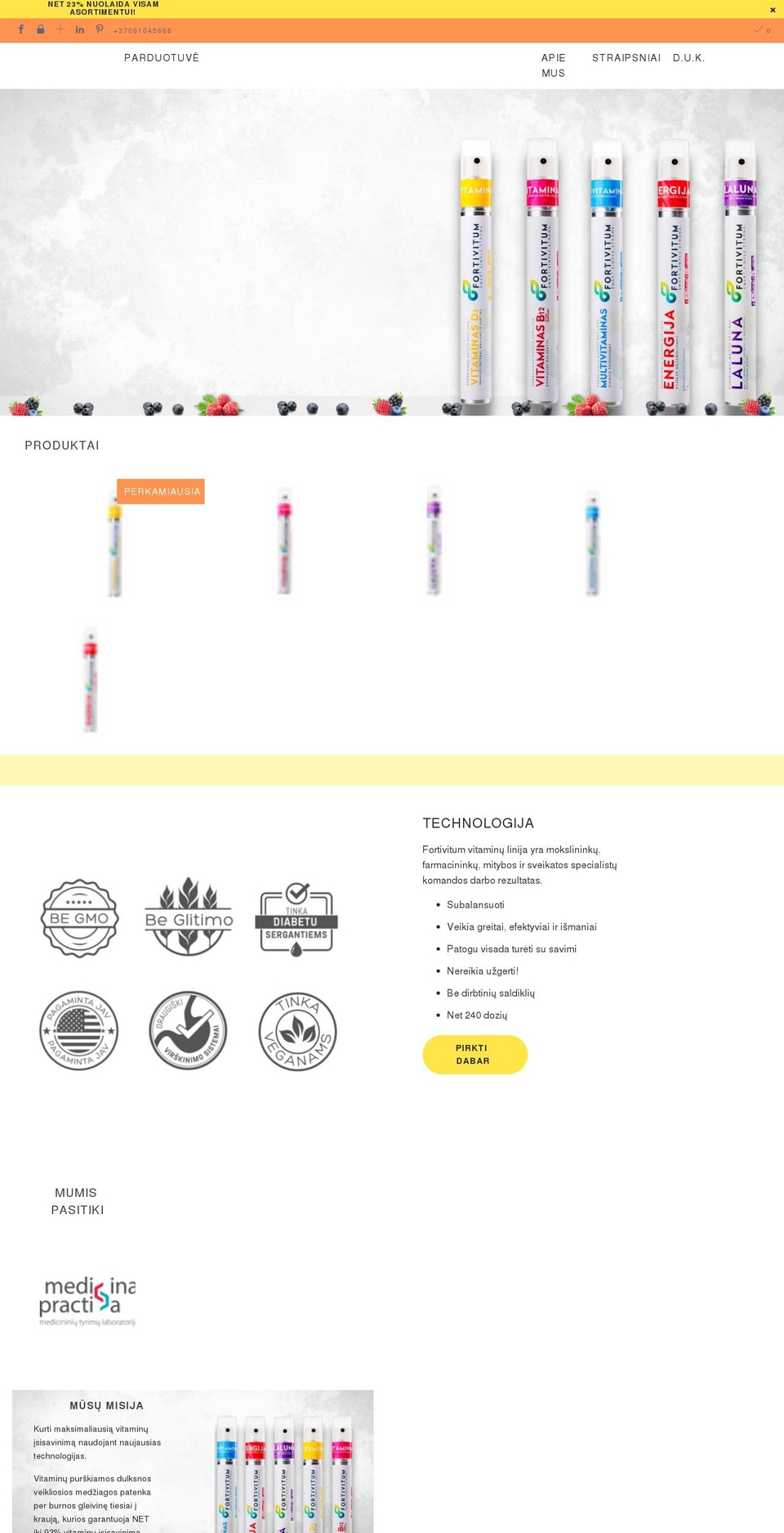 fortivitum.lt shopify website screenshot