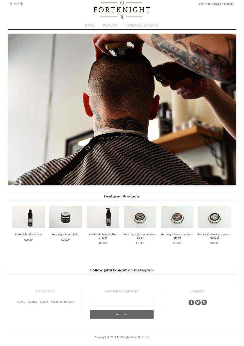 fortknightonline.ca shopify website screenshot
