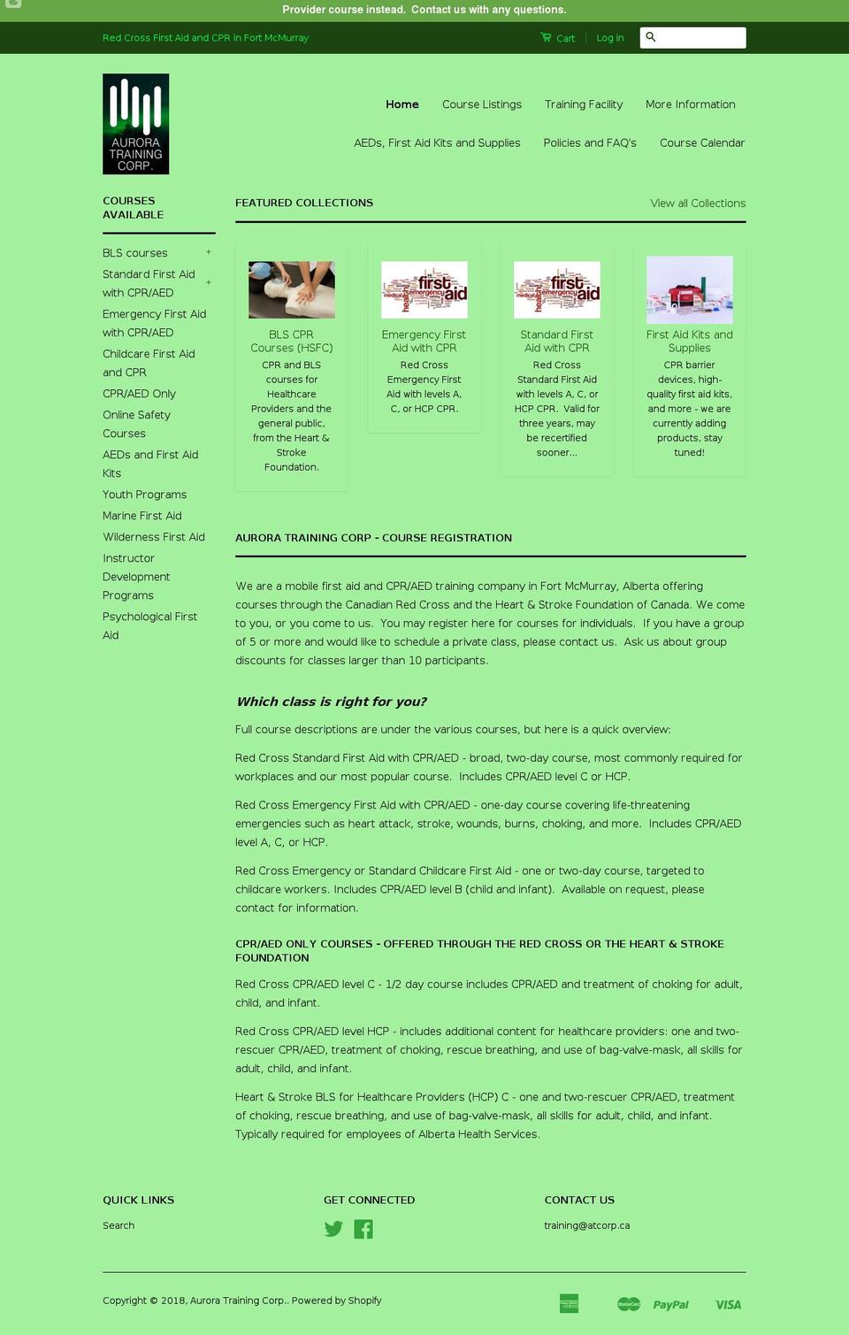 fortmcmurrayfirstaid.com — Shopify storefront screenshot