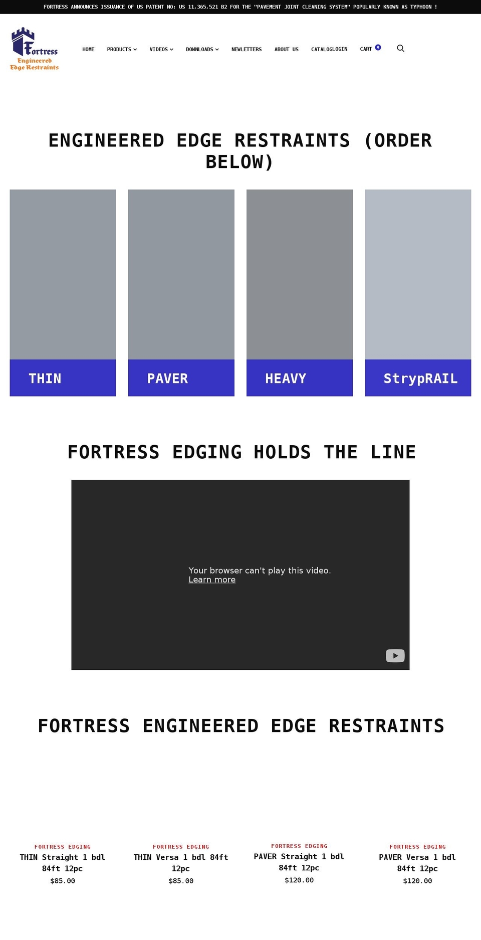 fortressedging.com shopify website screenshot
