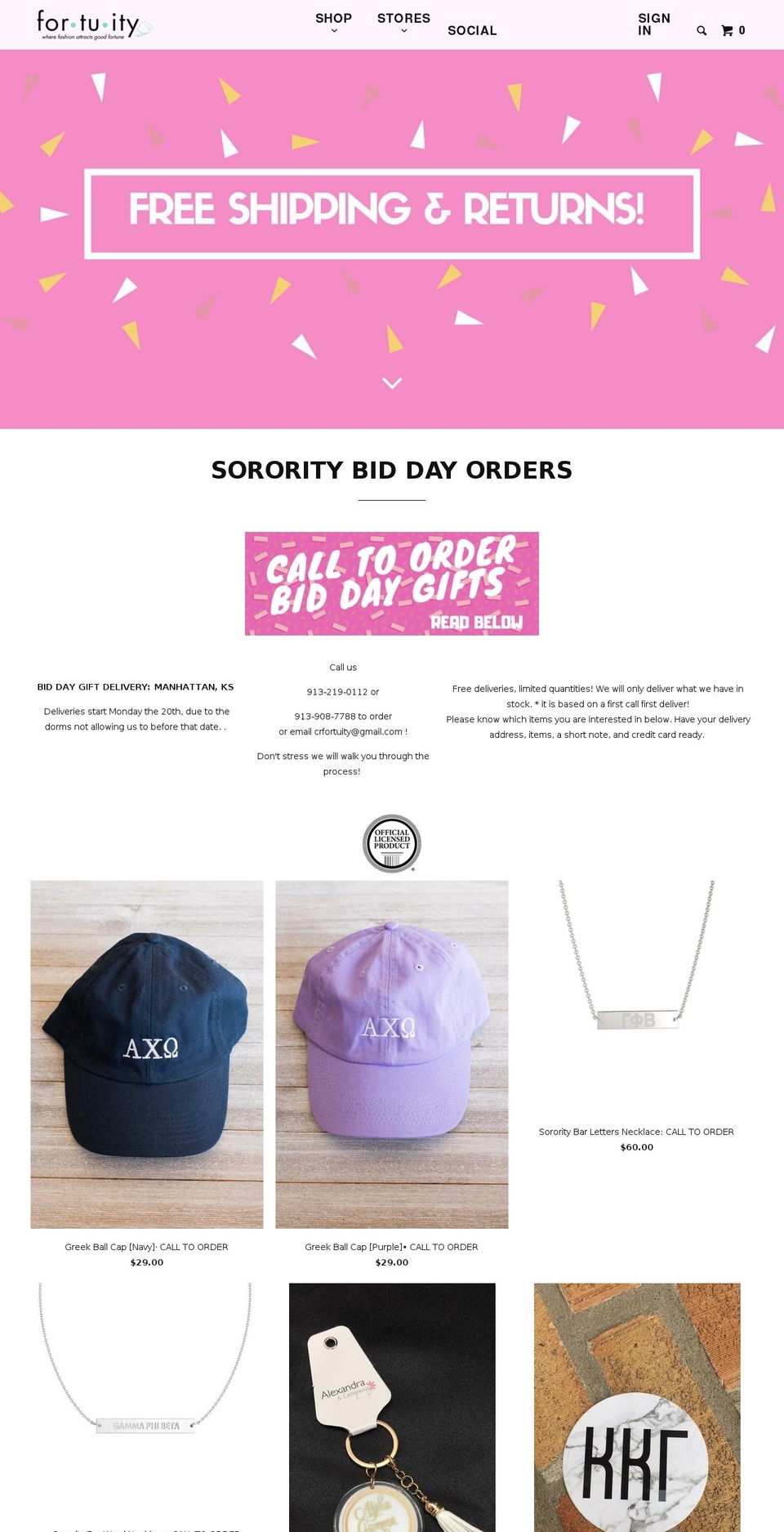 fortuityusa.net shopify website screenshot