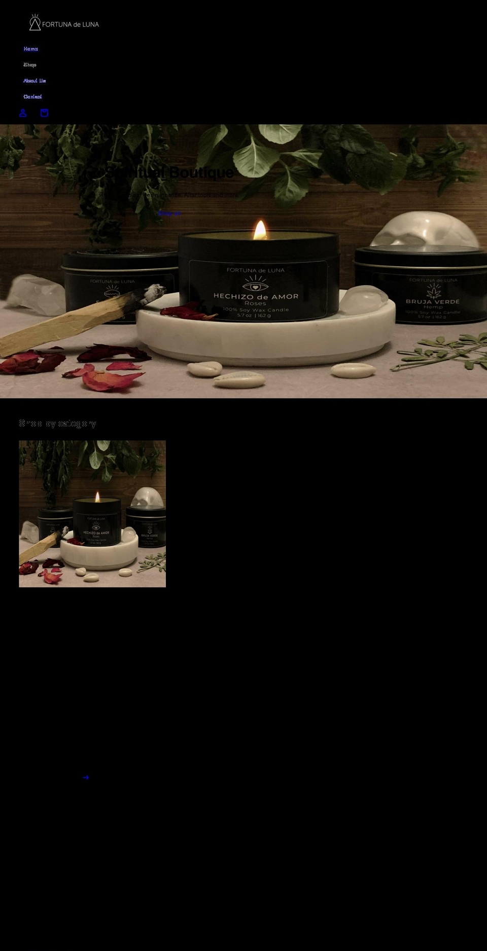 fortunadeluna.com shopify website screenshot