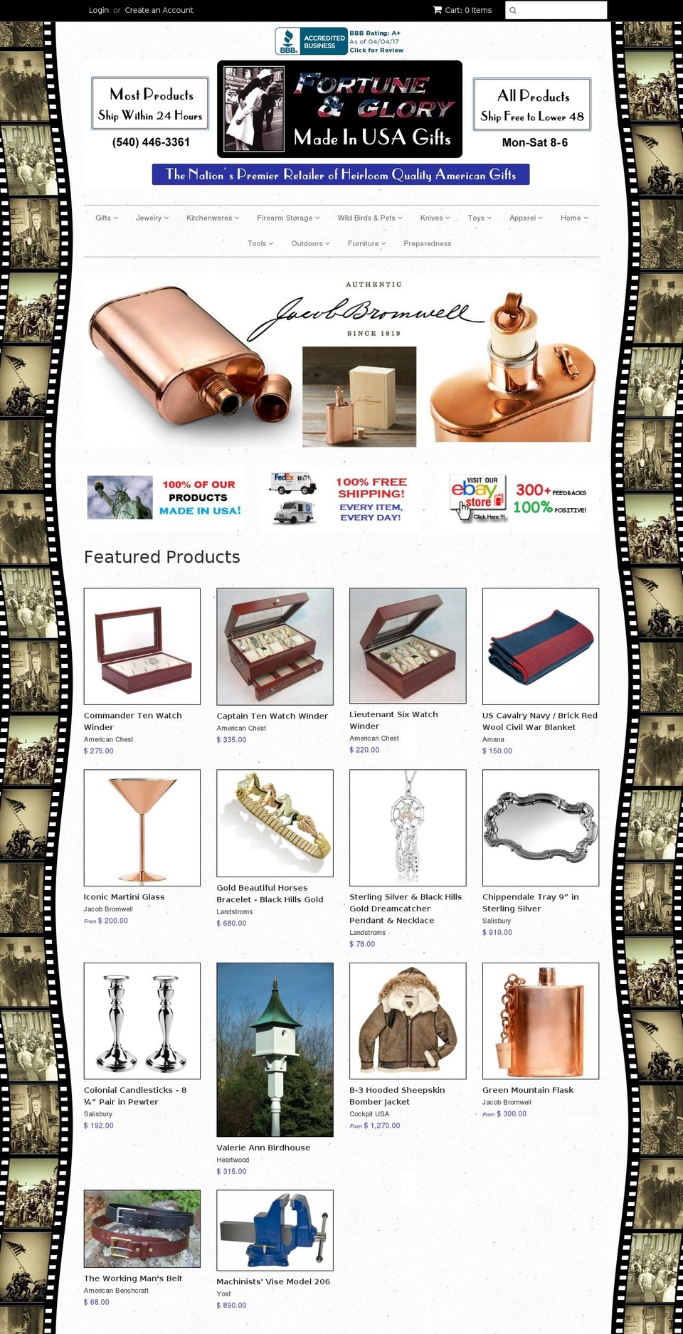 fortuneandgloryusa.com shopify website screenshot