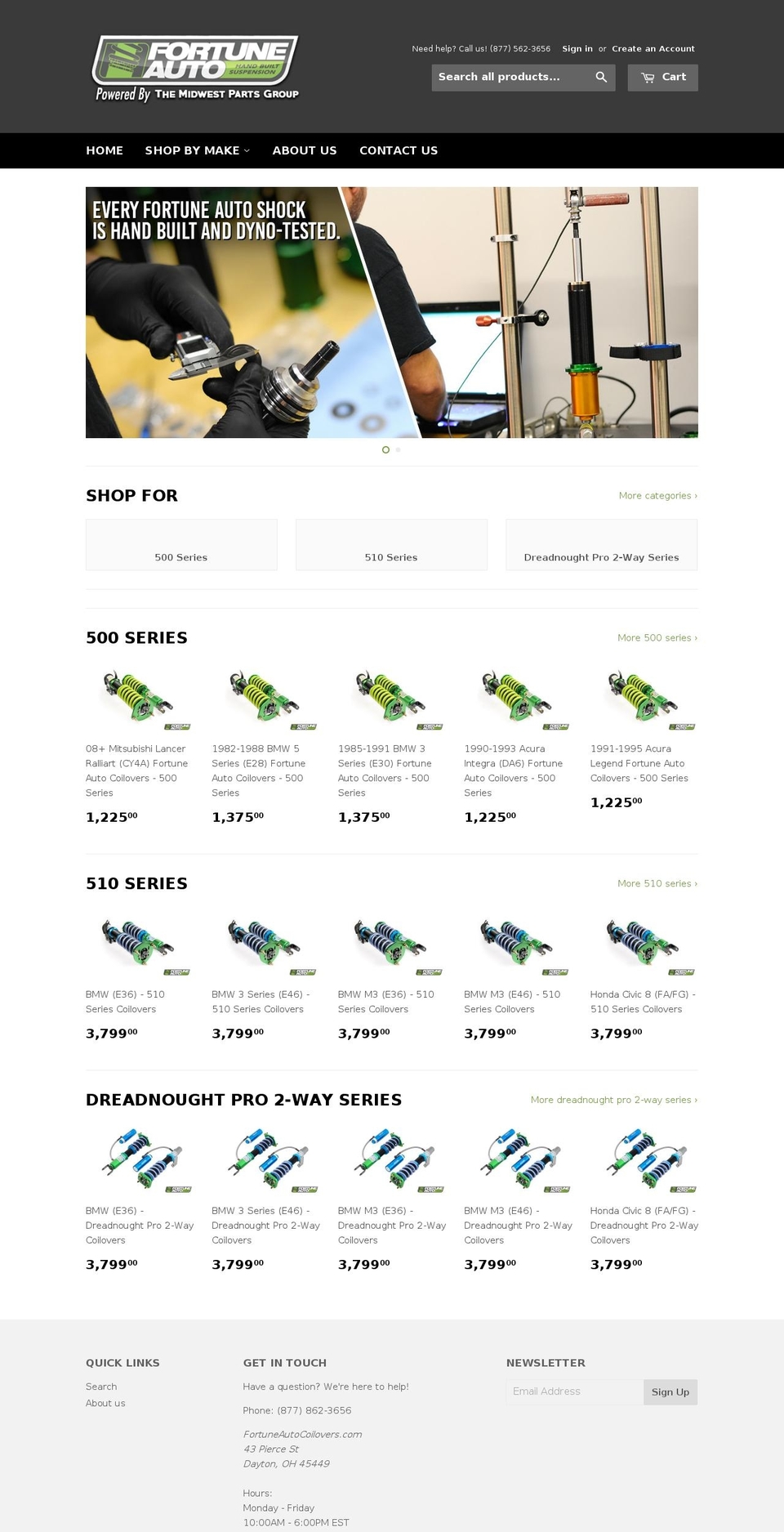 fortuneautocoilovers.com shopify website screenshot
