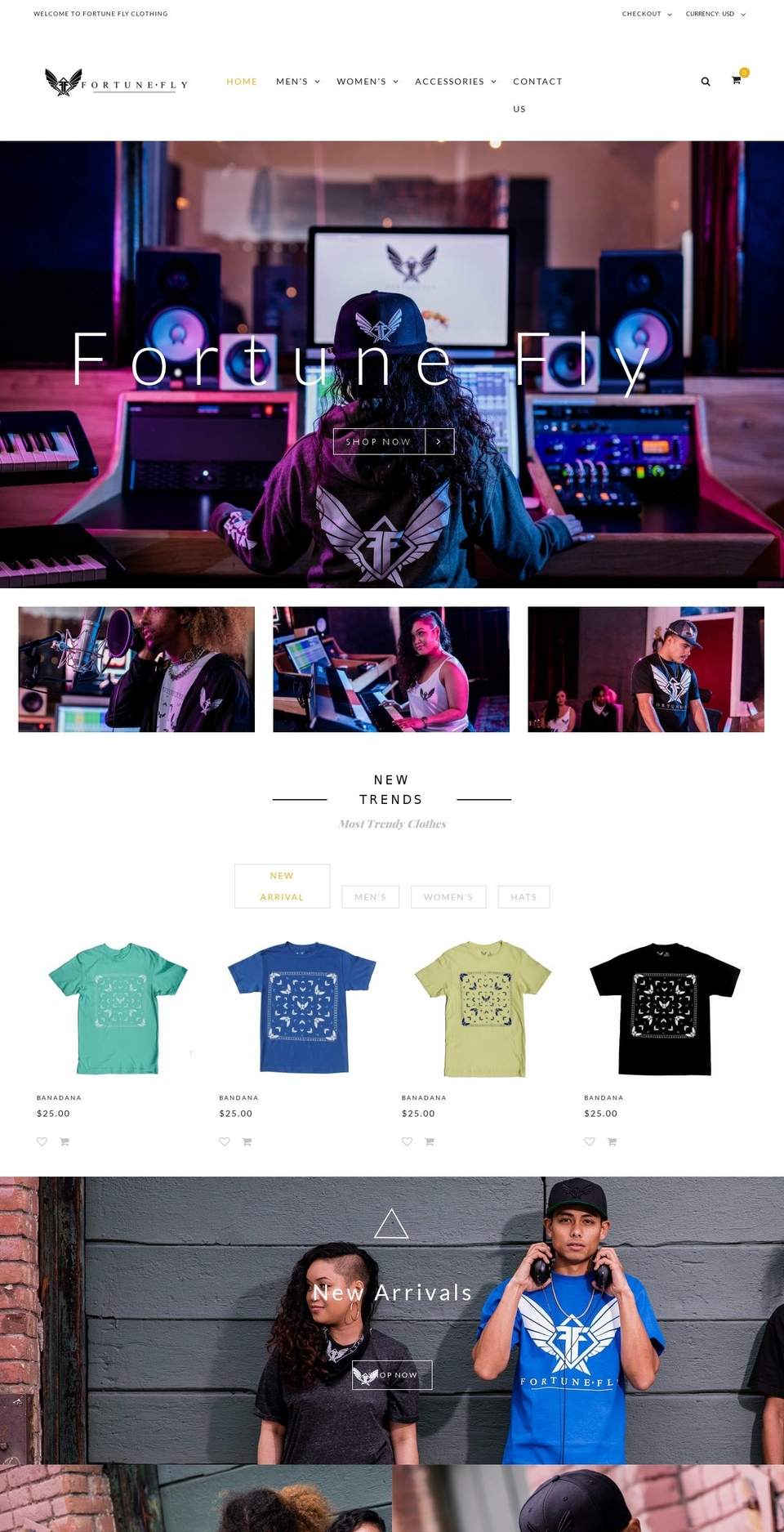 Bazien Shopify theme site example fortuneflyclothing.com