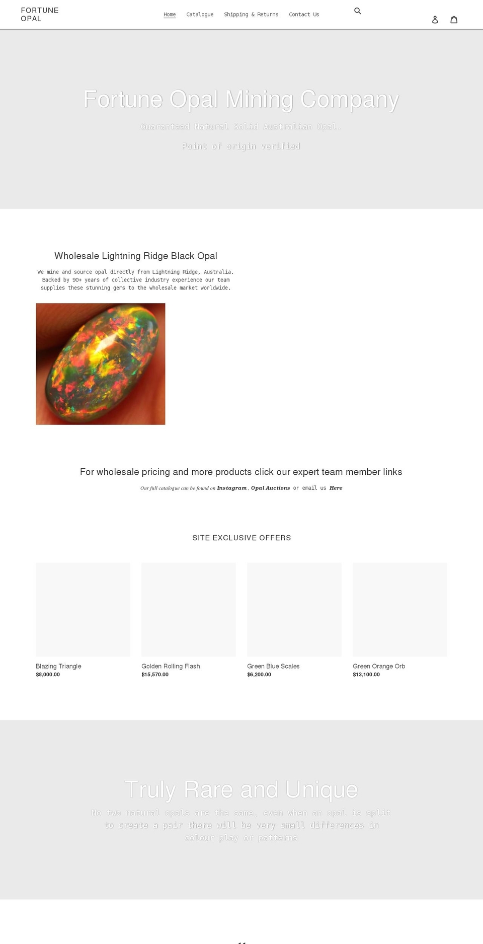 fortuneopal.com shopify website screenshot