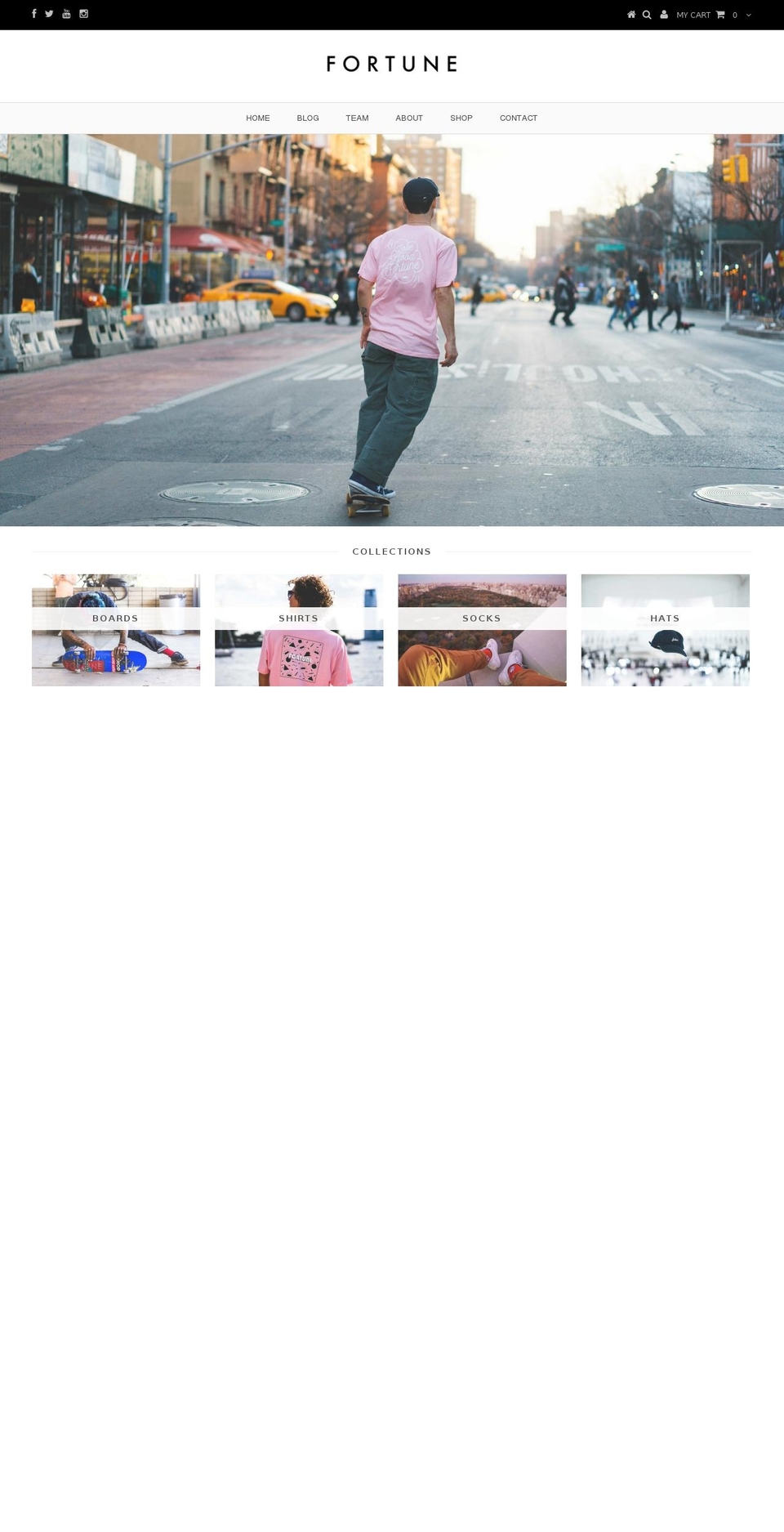 fortuneskateboards.com shopify website screenshot