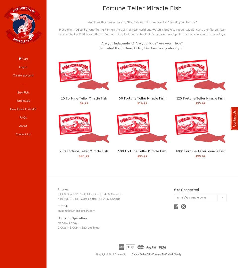 fortunetellerfish.com shopify website screenshot