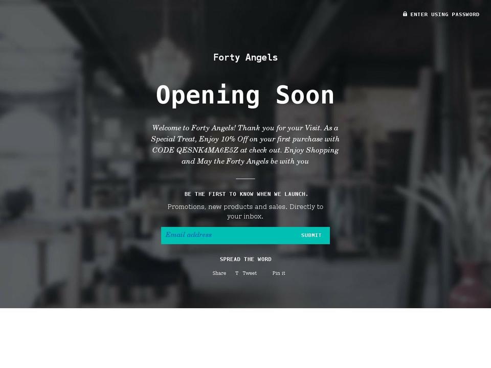 fortyangels.com shopify website screenshot