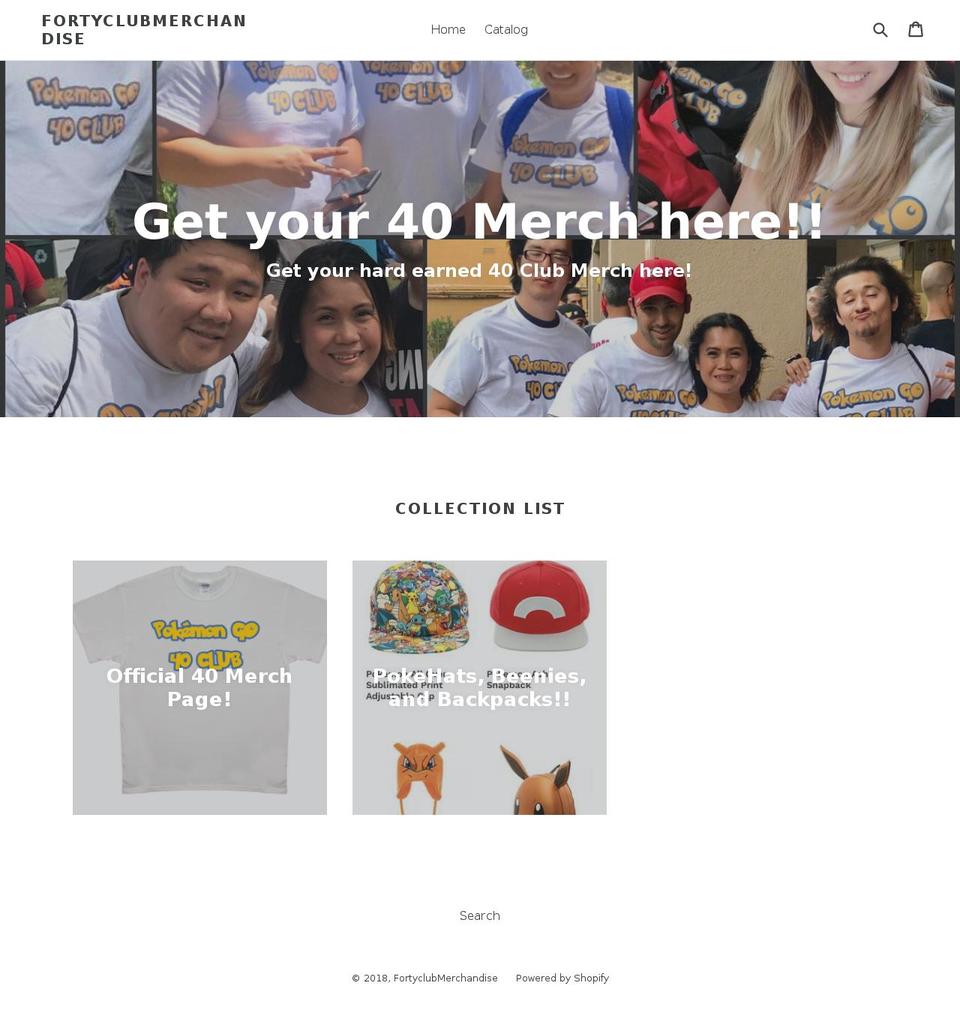 fortyclubmerchandise.myshopify.com shopify website screenshot