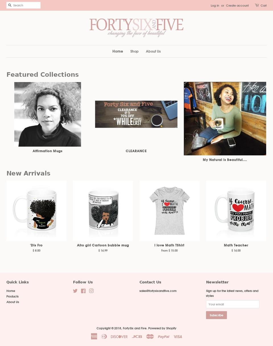fortysixandfive.com — Shopify storefront screenshot