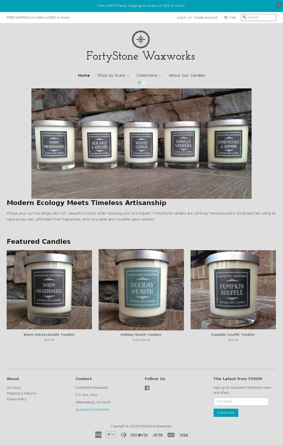 fortystonewaxworks.com shopify website screenshot