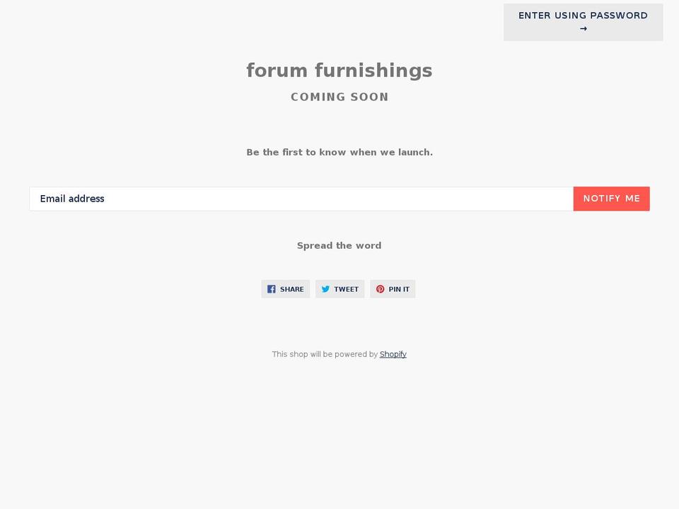 forumfurnishings.com shopify website screenshot