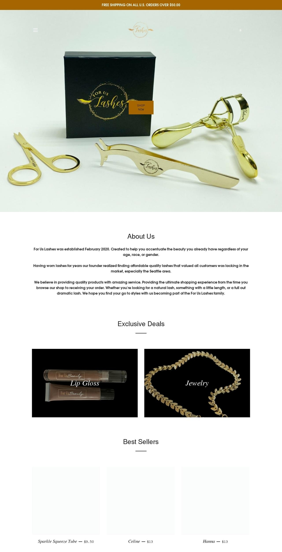 foruslashes.com shopify website screenshot