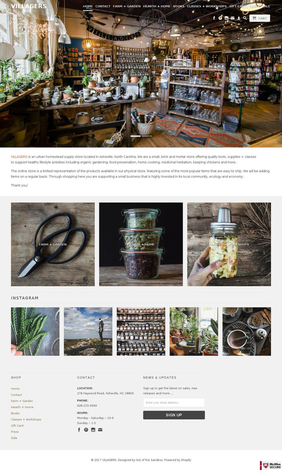 Story Shopify theme site example forvillagers.com