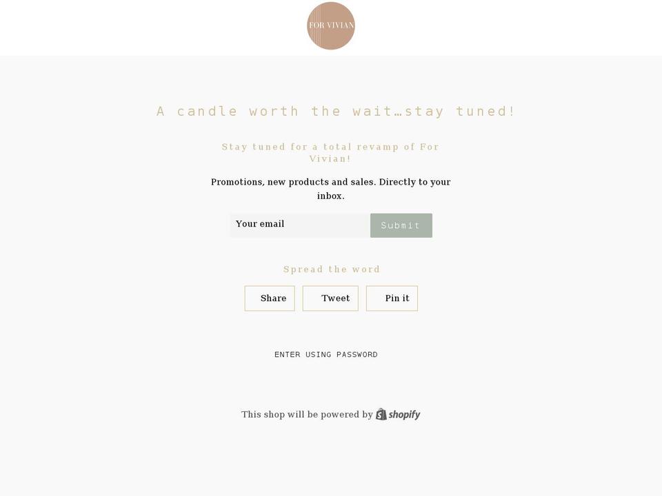 forviviancandles.com shopify website screenshot