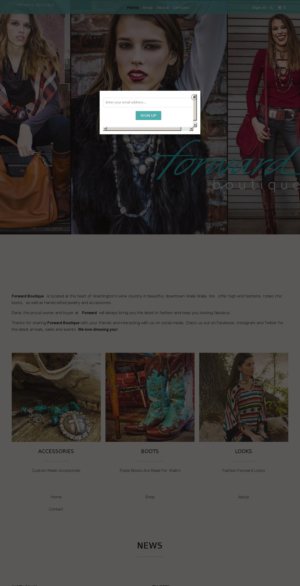 forwardboutique.com shopify website screenshot