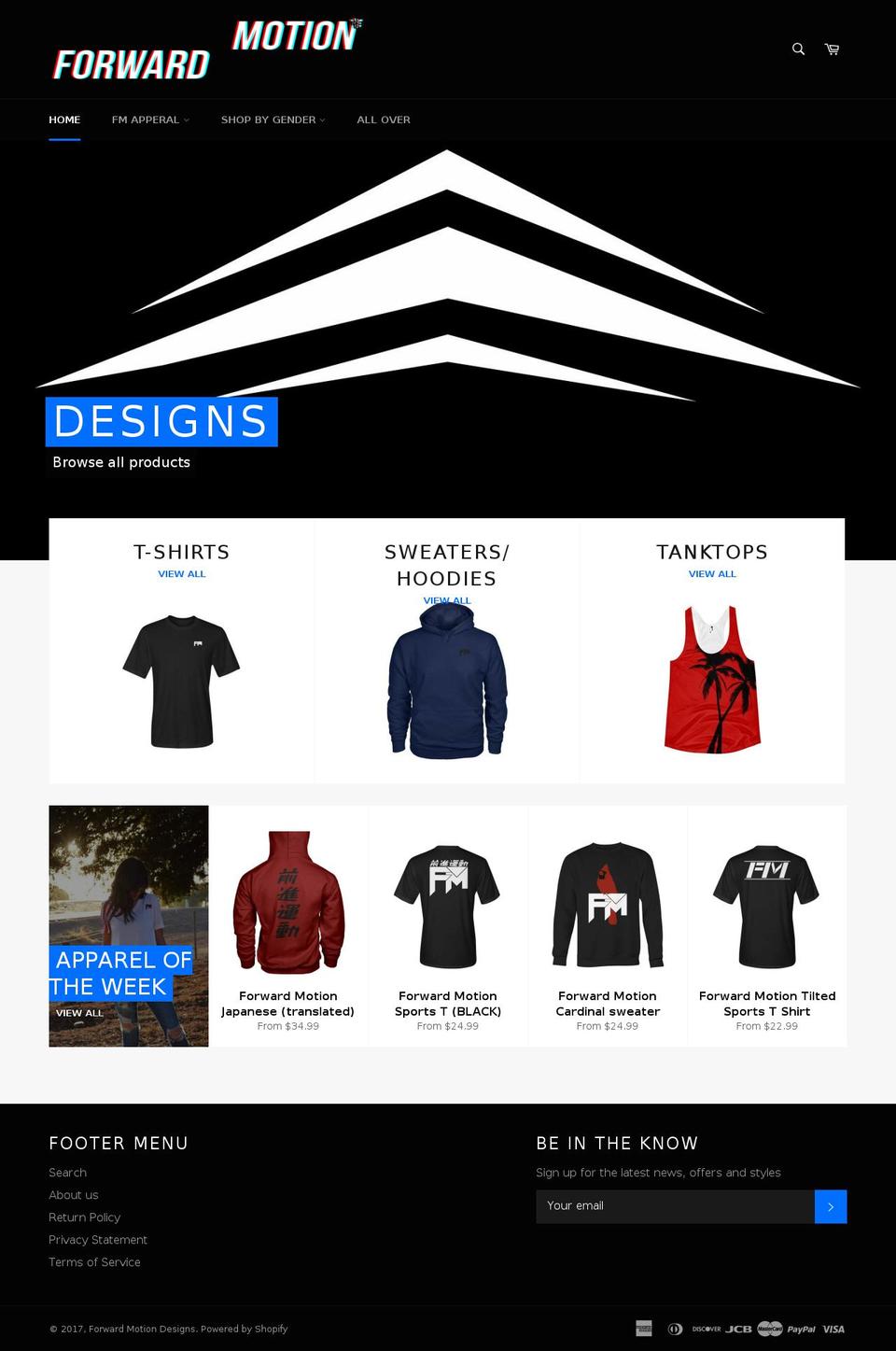 forwardmotiondesign.com shopify website screenshot