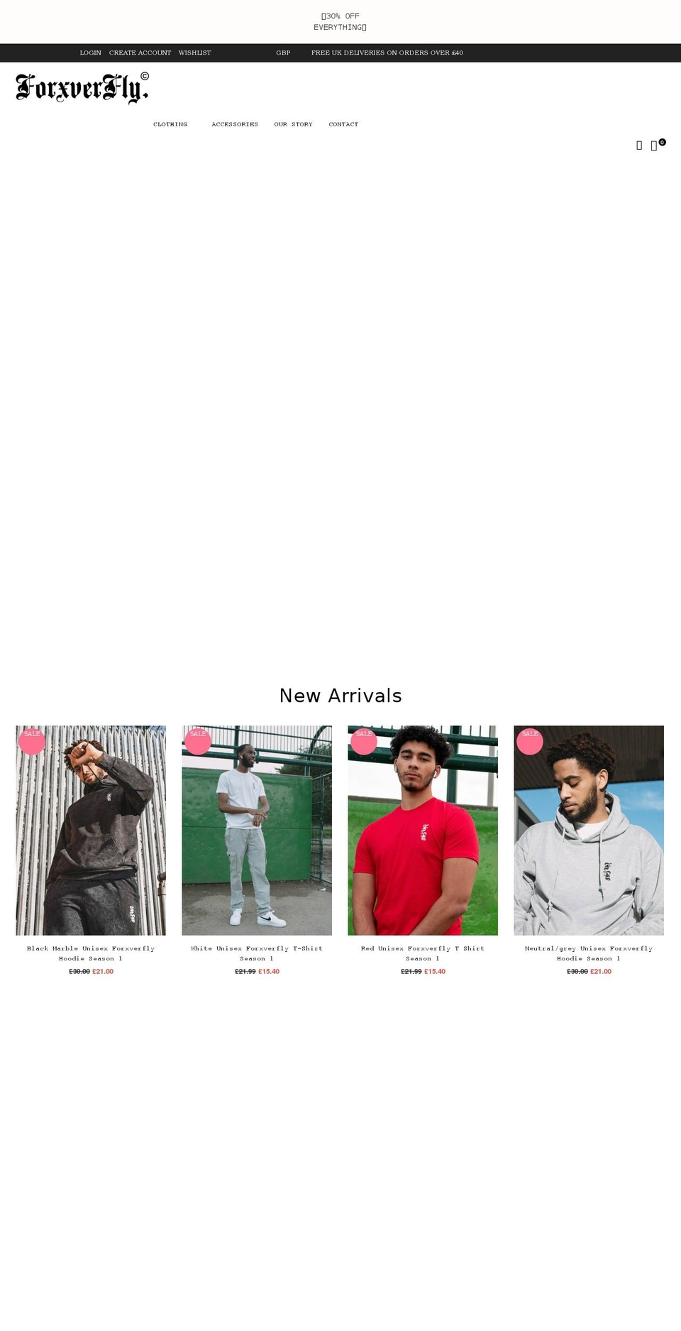forxverfly.com shopify website screenshot