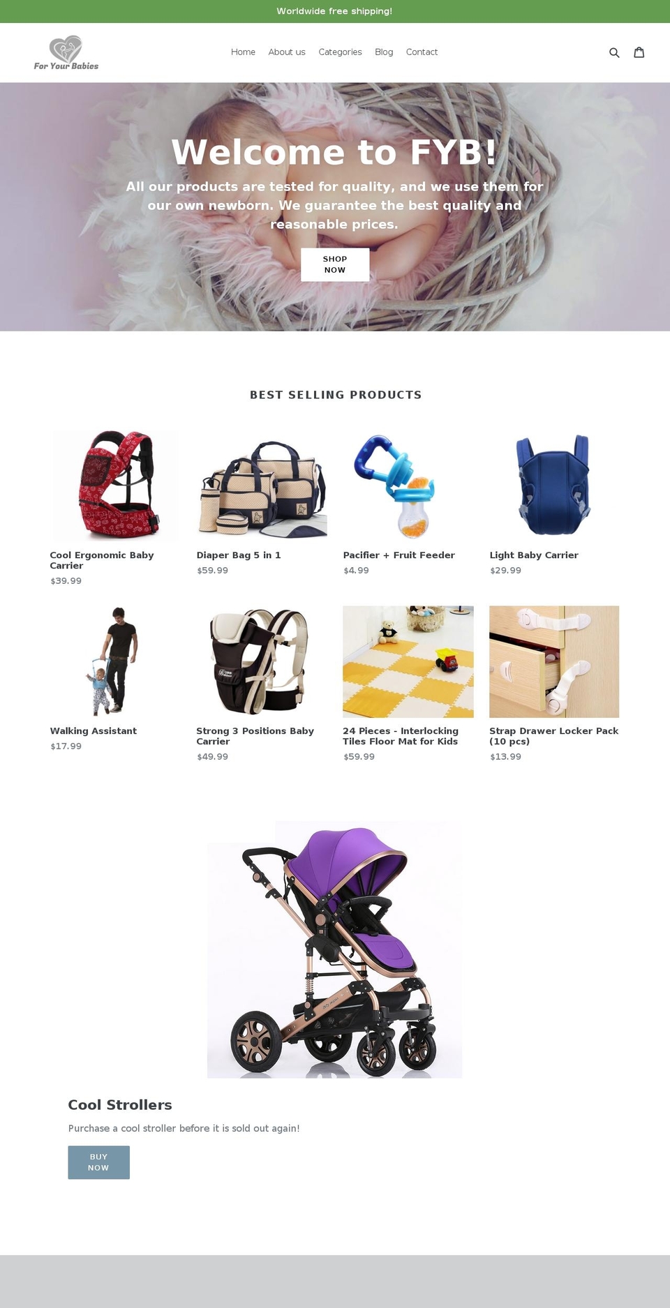 foryourbabies.com — Shopify storefront screenshot
