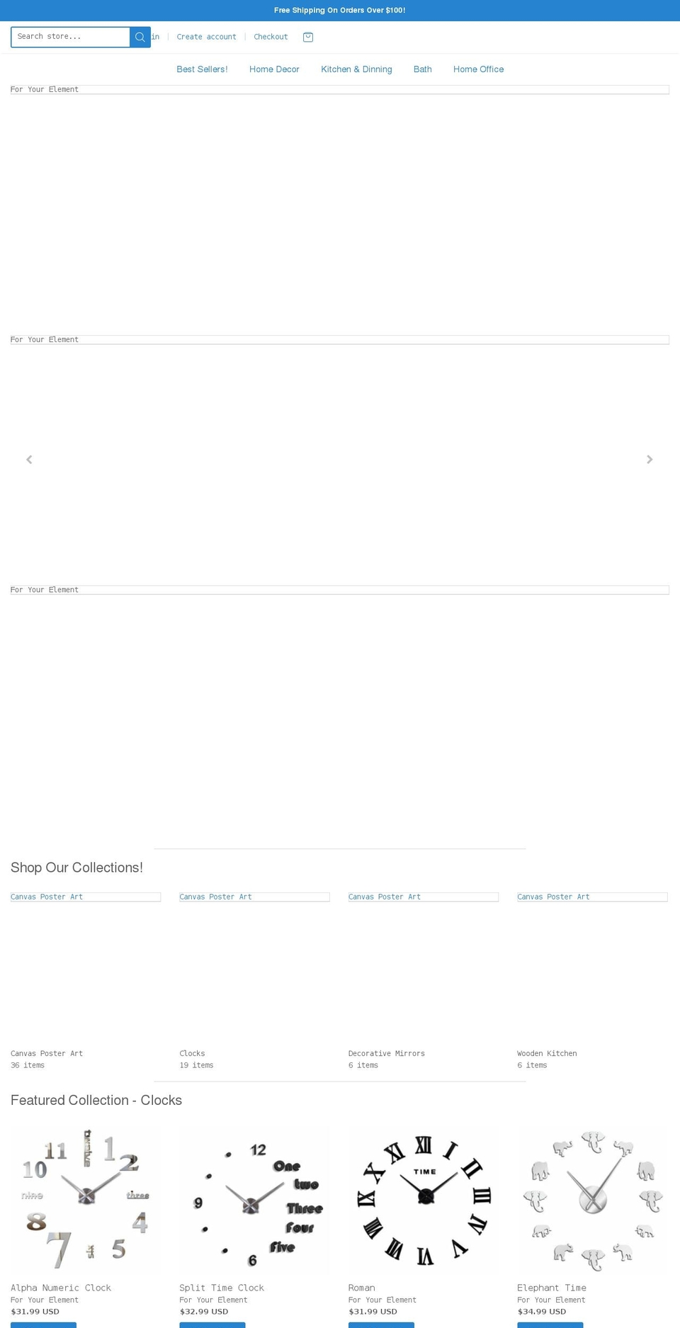 foryourelement.com shopify website screenshot