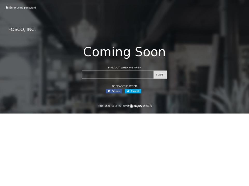 foscoinc.org shopify website screenshot