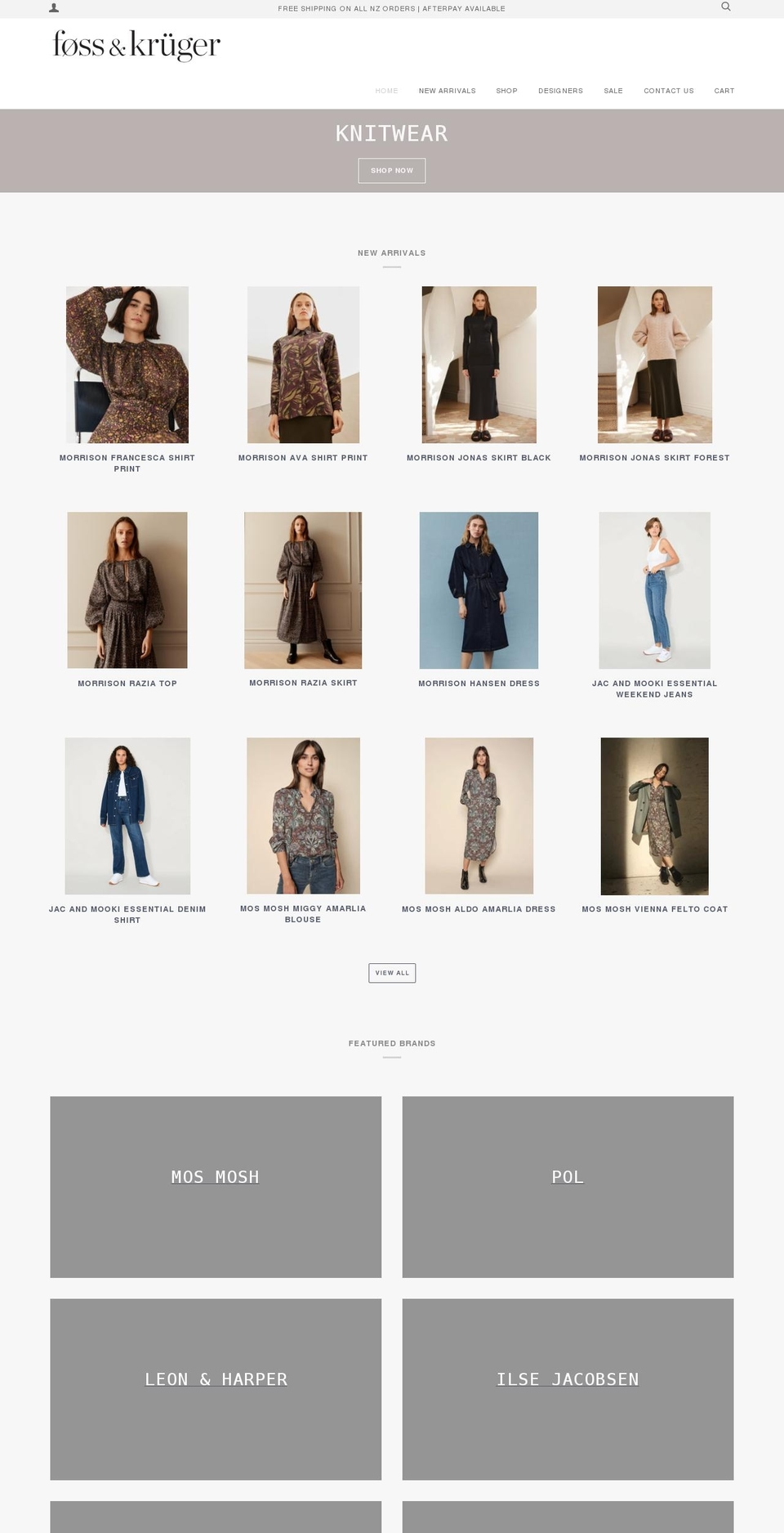 fossandkruger.com shopify website screenshot