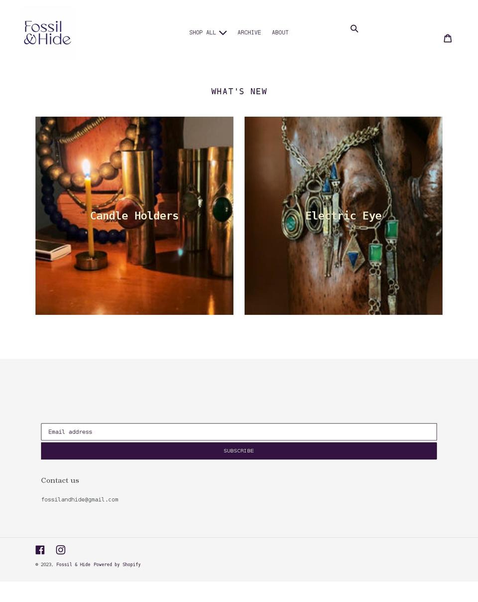 fossilandhide.com shopify website screenshot