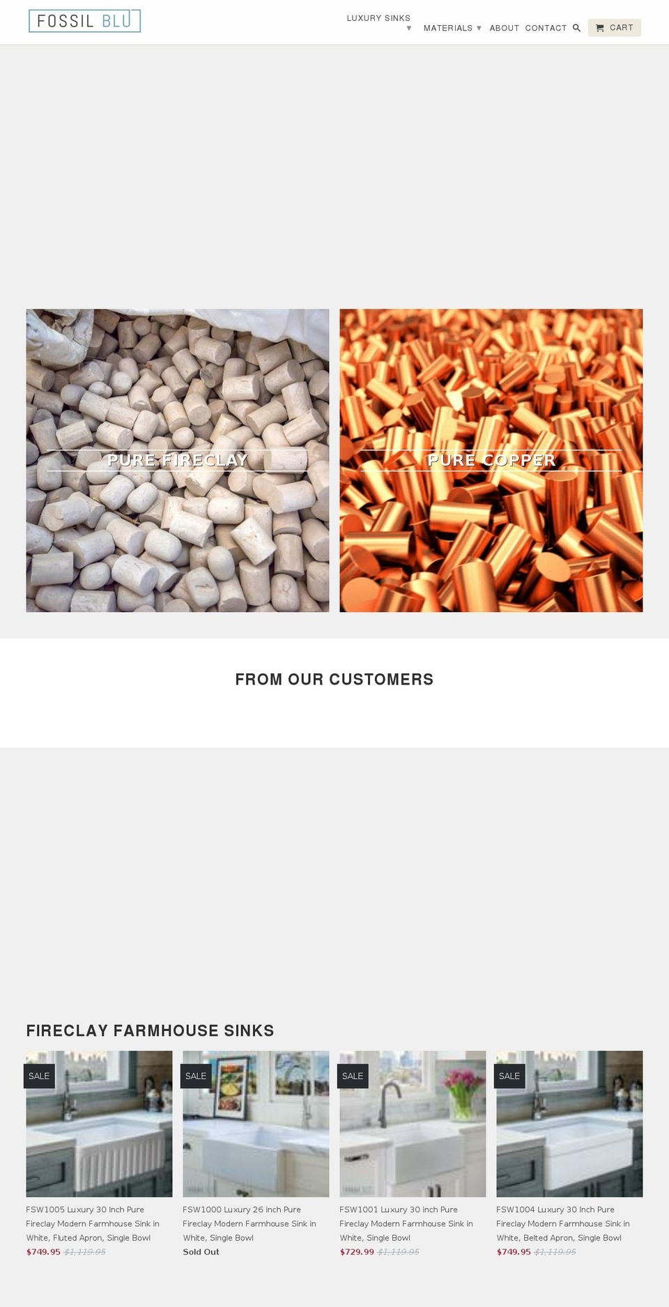 fossilblu.com — Shopify storefront screenshot