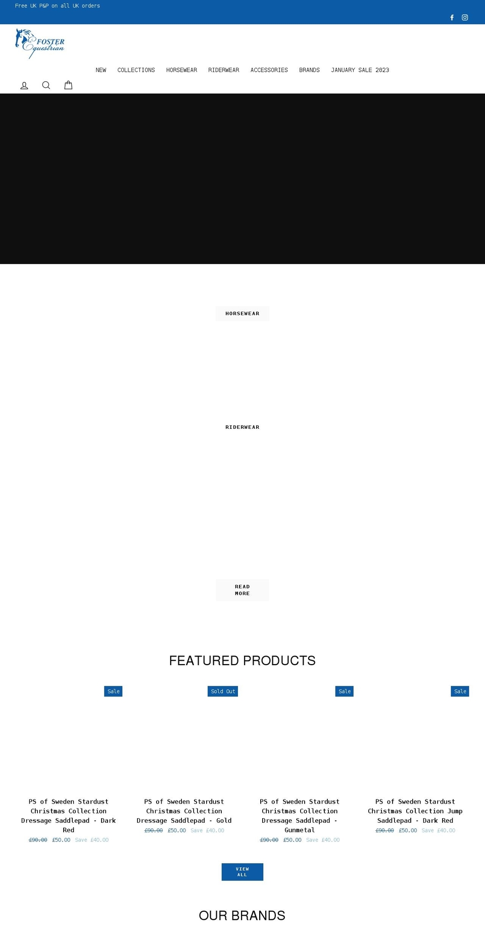 fosterequestrian.co.uk shopify website screenshot