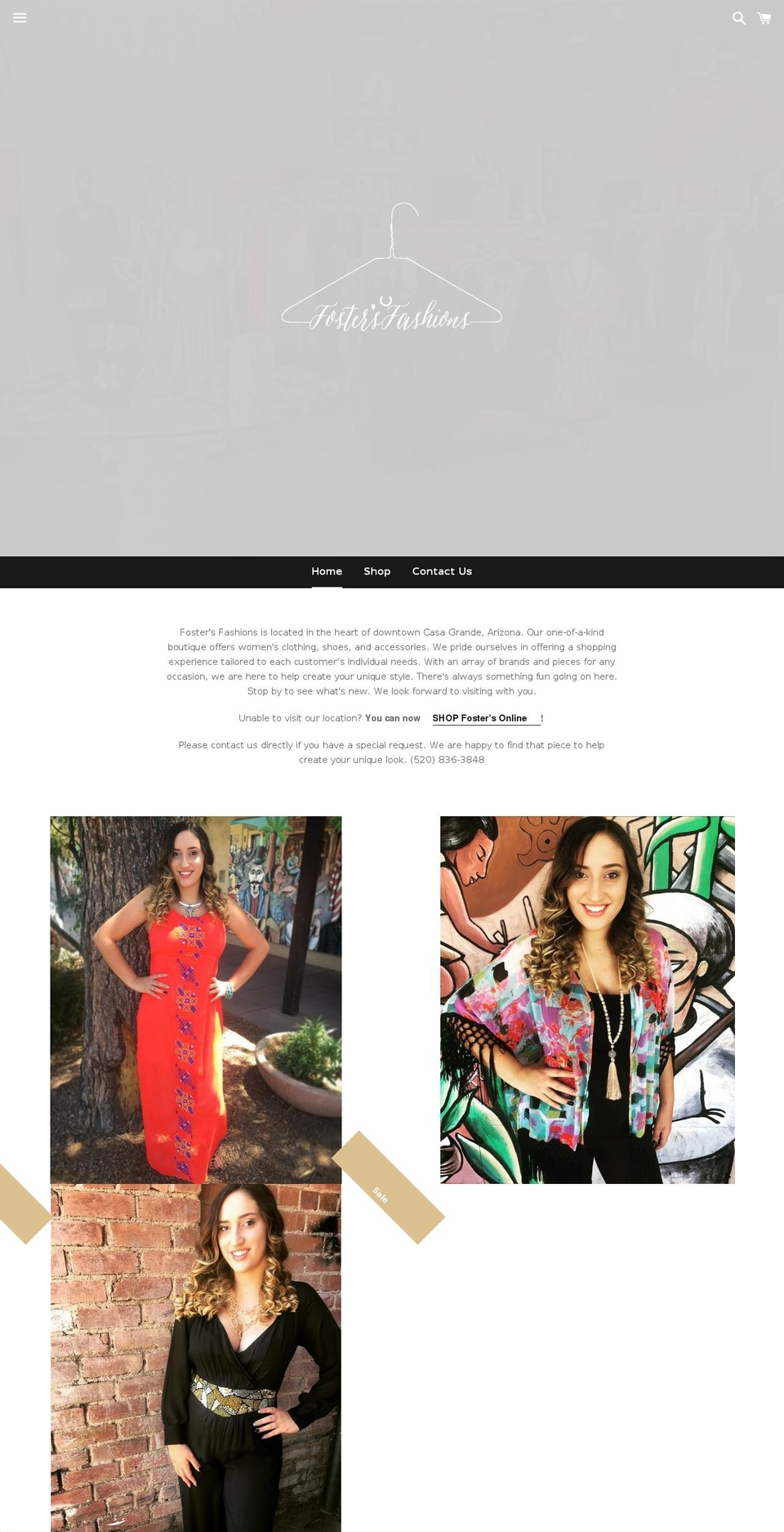 fostersfashions.com shopify website screenshot