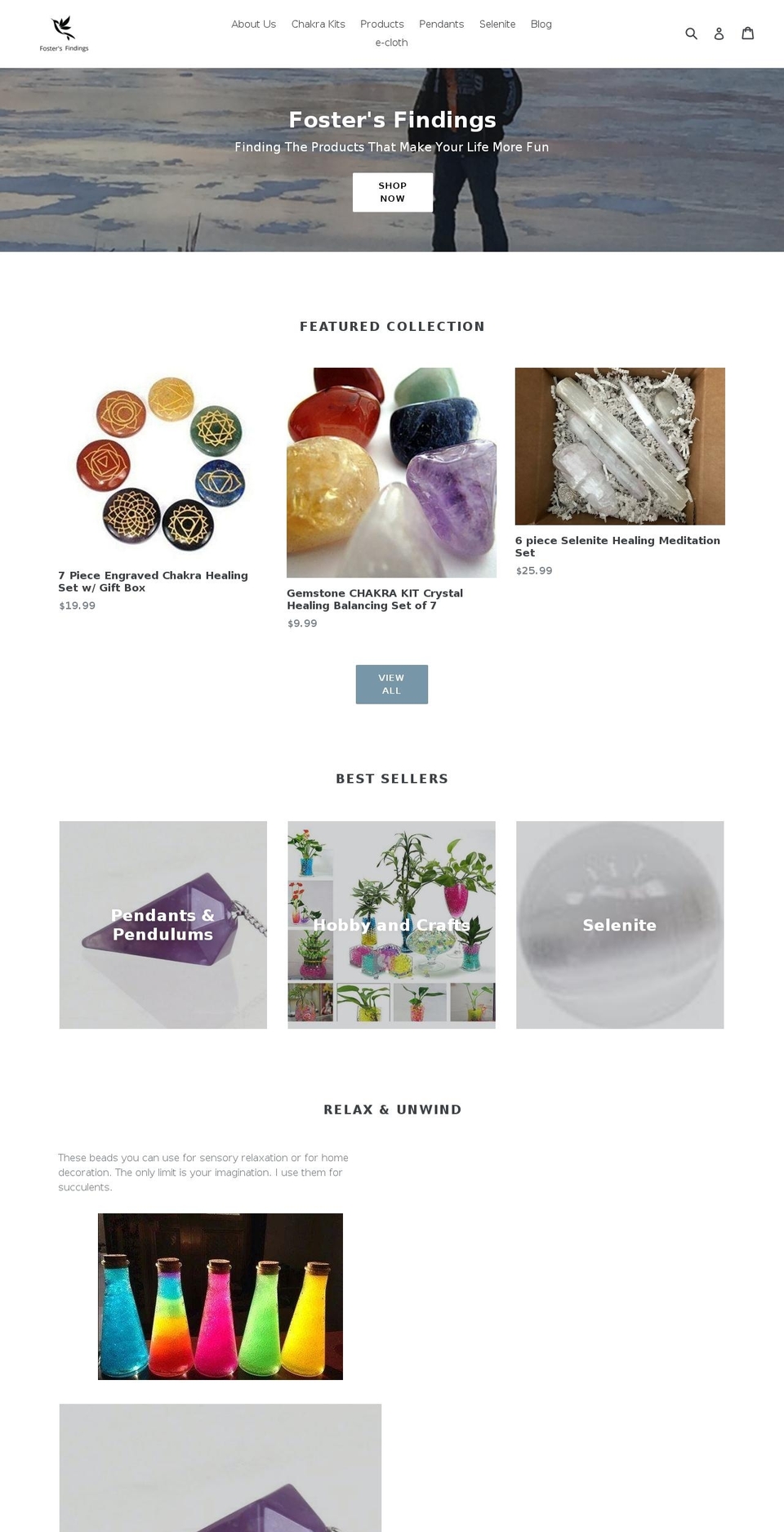fostersfindings.com — Shopify storefront screenshot